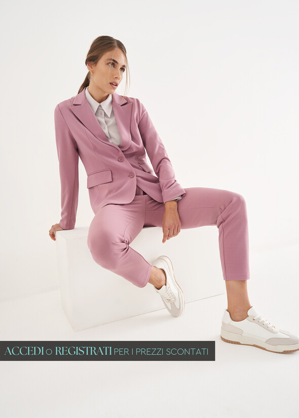 Pantalone Kate in tessuto screp ROSA QUARZO Donna null