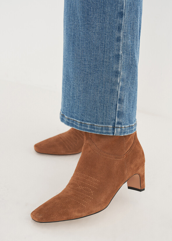 Senea 100% genuine leather ankle boot MARRONE CARAMELLO Woman null