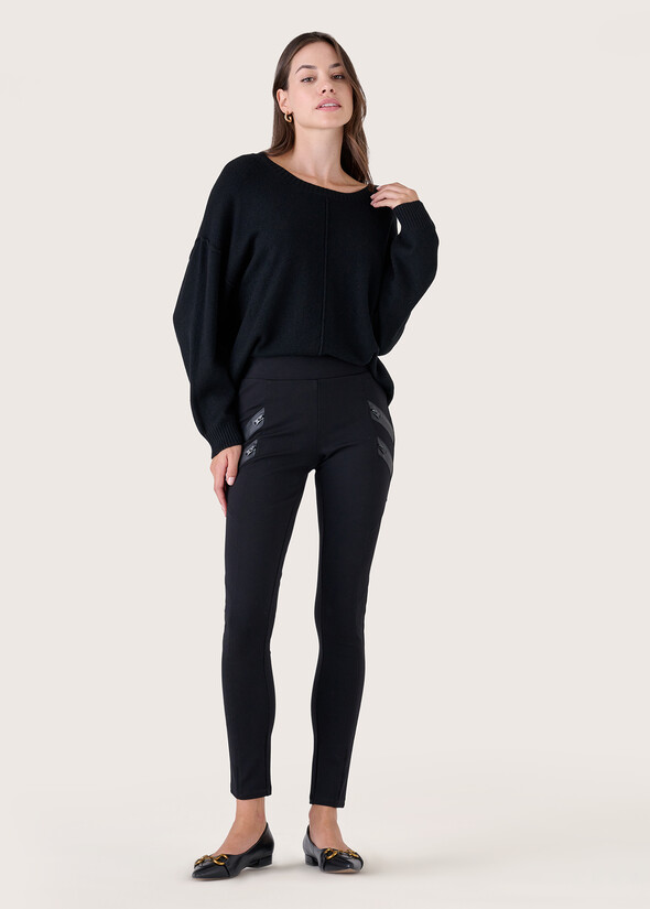 Leggings Liz in rayon NERO BLACK Donna null