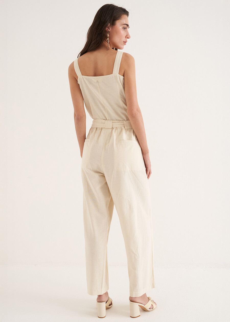 Penty linen-blend trousers
 VIOLA MELANZANABIANCO BURRO Woman , image number 5