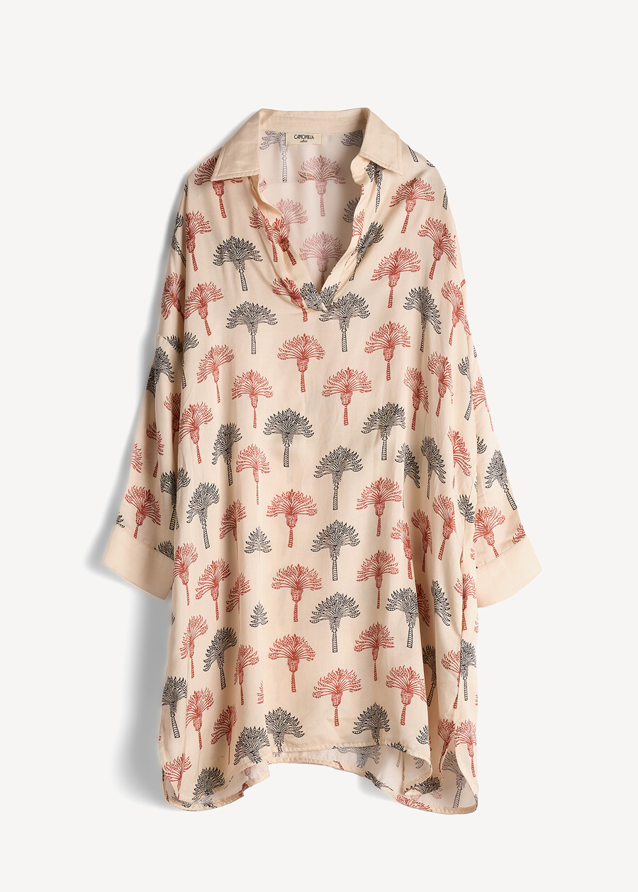 Maxi camicia Cady scolo a V BEIGE LATTE Donna , immagine n. 5
