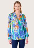 Clizia shirt in patterned satin BLUE PACIFICVERDE GARDEN Woman image number 1