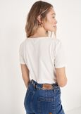 Sybil T-shirt With Rhinestones BLUBIANCO WHITE Woman image number 3