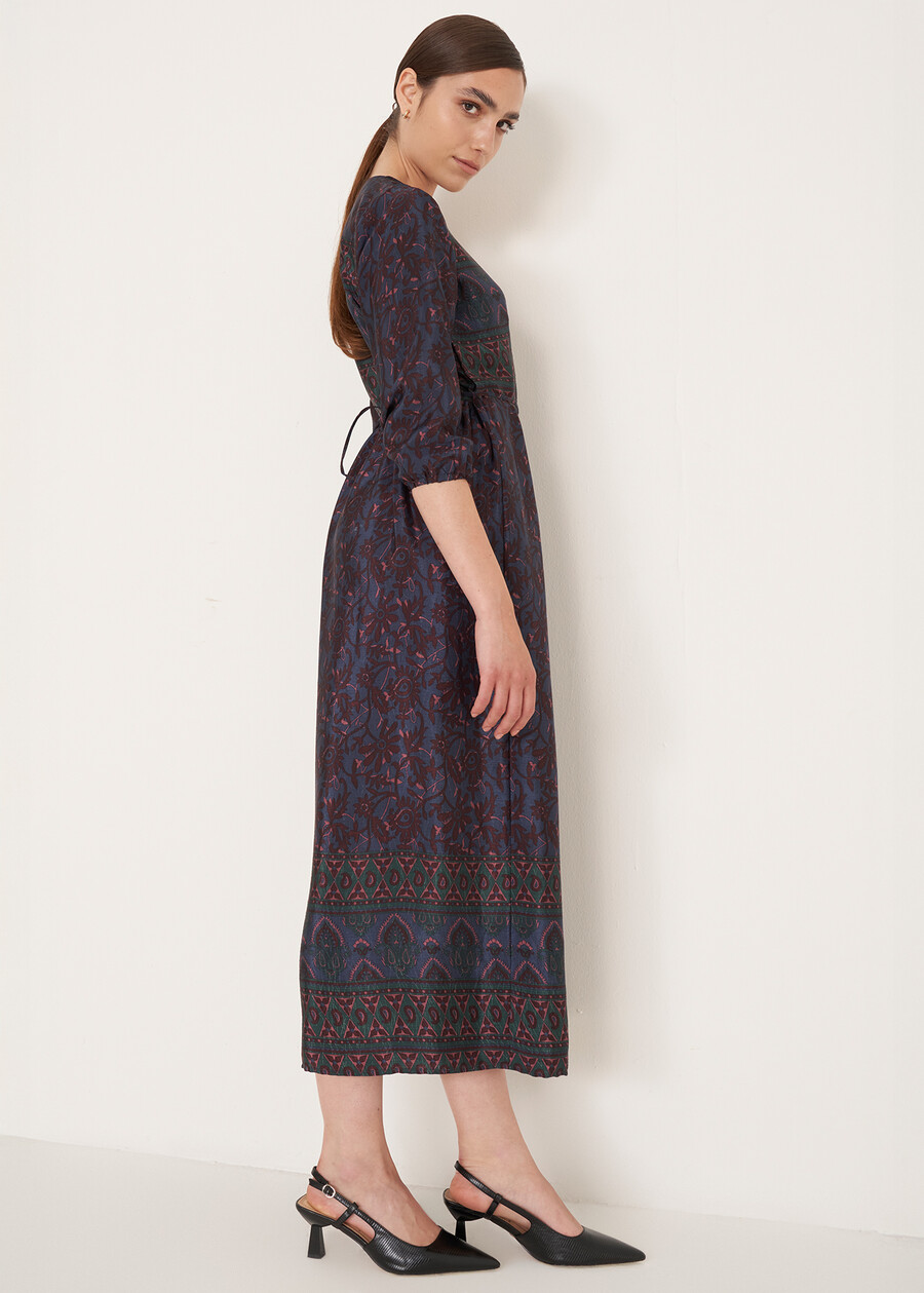 Artur ethnic print wrap dress BLU MIDNIGHTVIOLA VINACCIA Woman , image number 2