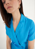 Cimmy short-sleeved jacket in linen-viscose BLUE TURCHESE Woman image number 3