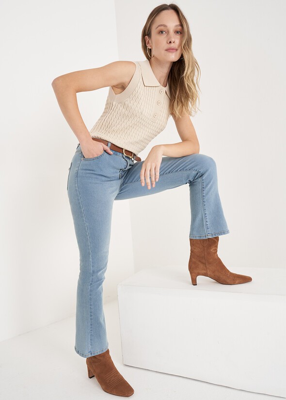 Pantalone Jacqueline a campana DENIM LIGHT DENIM Donna null