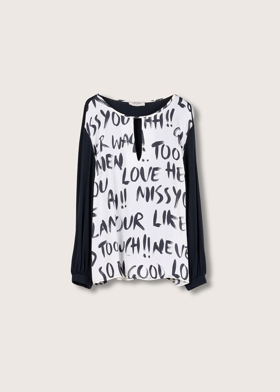 Blusa Cassiam in doppio tessuto BIANCO WHITE Donna , immagine n. 4