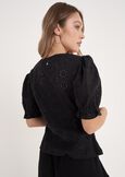 Camicia Candy In Pizzo Sangallo BIANCO BURRONERO BLACK Donna immagine n. 4