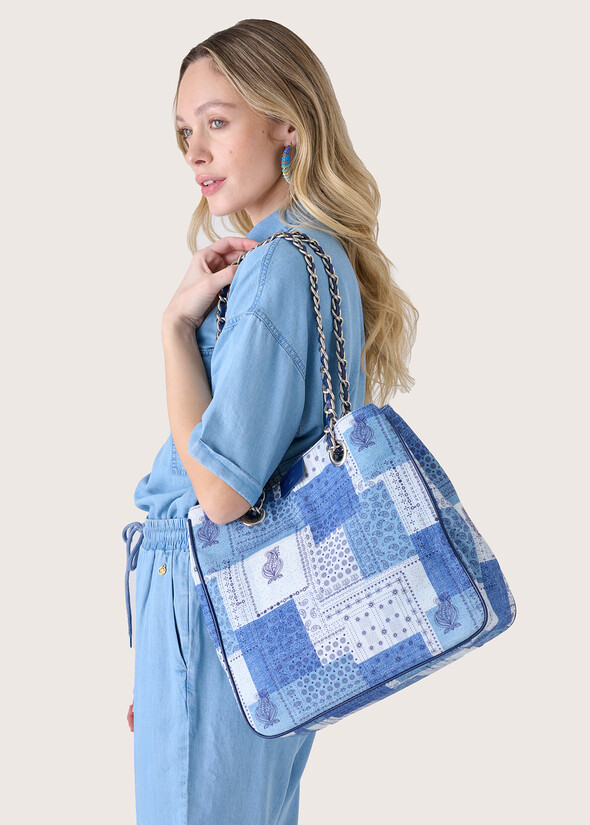 Benim patchwork-effect bag BLU AVION Woman null