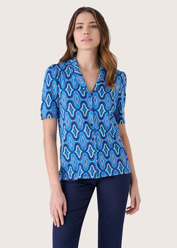 Blusa Siry in viscosa BLU FRENCH Donna null