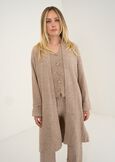 Cardigan Ciaky lungo in maglia rasata MARRONE Donna immagine n. 1