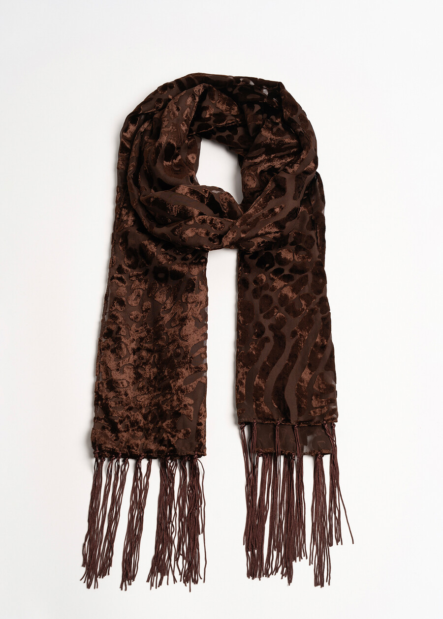 Sciarpa Shannon animalier devoré MARRONE CAFFEVIOLA PRUGNA Donna , immagine n. 2