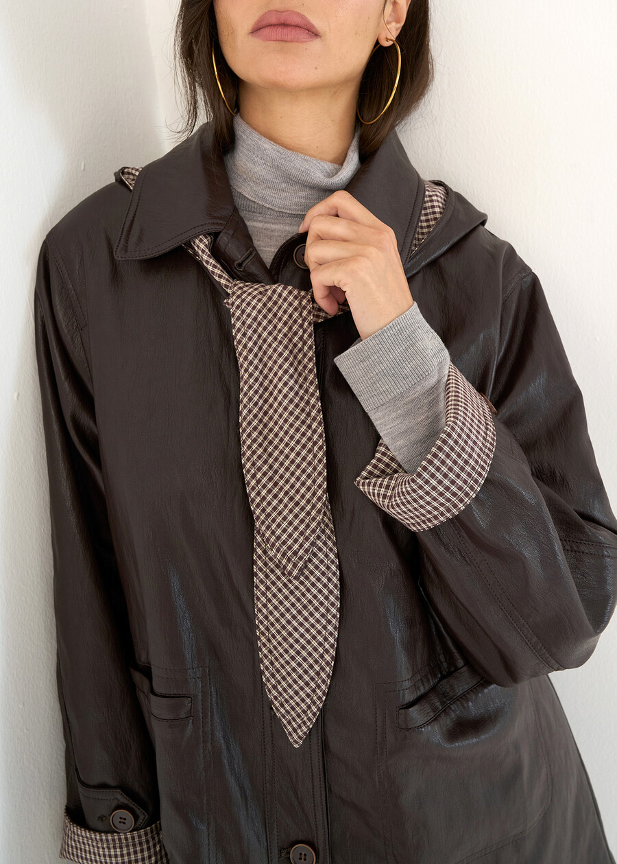Gabriel faux leather coat MARRONE Woman , image number 3