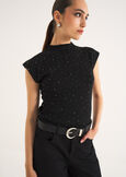 Martina sweater with rhinestones NERO BLACK Woman image number 1