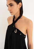 Top Teseo in georgette NERO BLACK Donna immagine n. 2