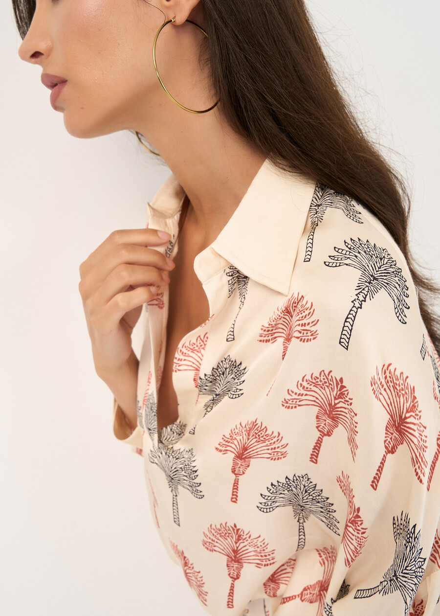 Maxi camicia Cady scolo a V BEIGE LATTE Donna , immagine n. 3