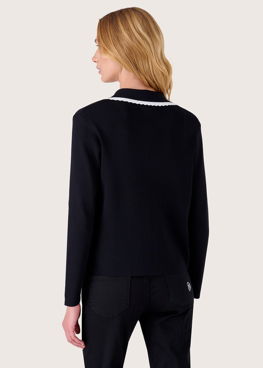 Clay yarn cardigan NERO Woman , image number 3