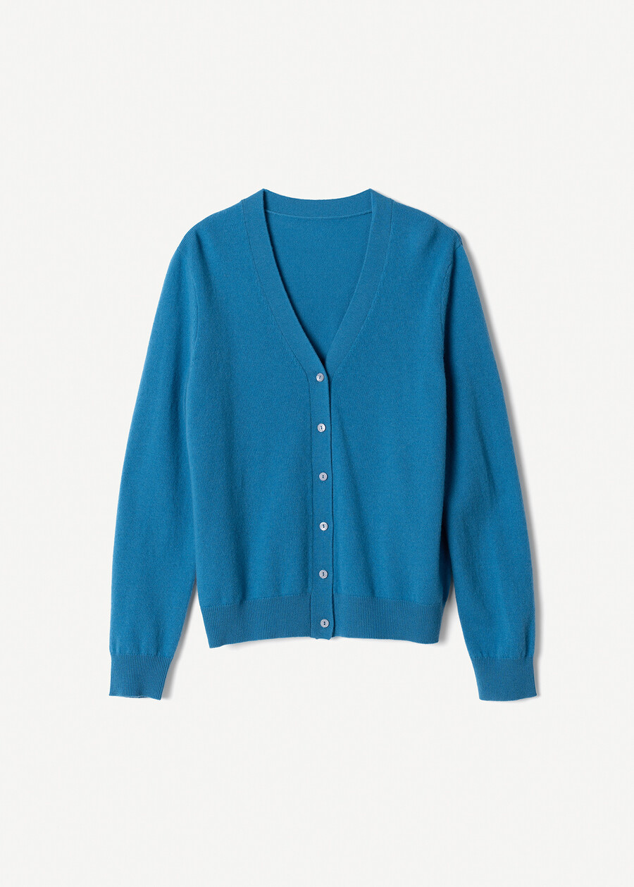 Cardigan Clooney in lana e cashmere ROSSO MAGENTAVERDE PAVONE Donna , immagine n. 4