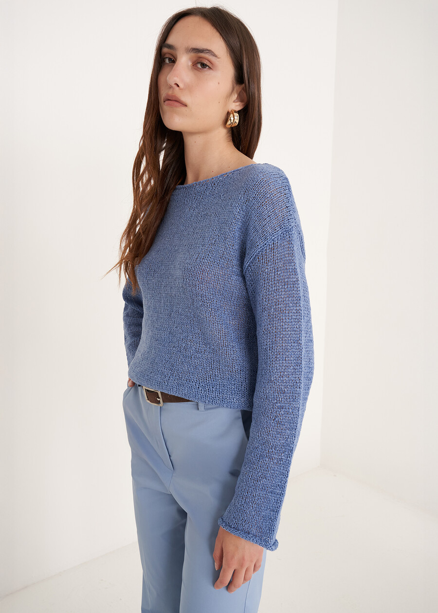 Mia oversized knit top MARRONE CAFFECELESTE FIORDALISO Woman , image number 2