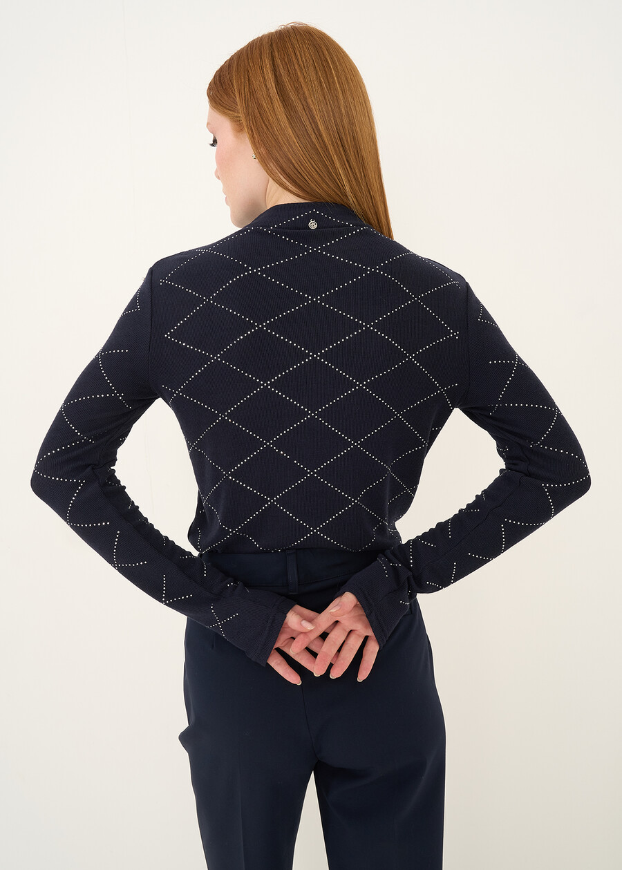 Maglia Molley con rombi di strass GRIGIO GREYBLU Donna , immagine n. 3