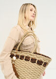 Briges-A animalier straw tote MARRONE CARAMELLO Woman image number 1