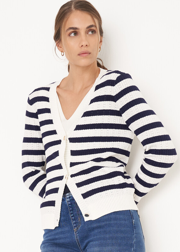 Cardigan Ceres in filo di viscosa BIANCO WHITE Donna null