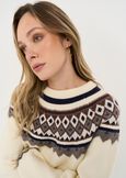 Miranda crewneck Norwegian pattern sweater BEIGE LATTE Woman image number 2