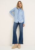 Cindy 5-pocket denim flare leg split DENIM MEDIUM DENIM Woman image number 1