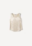 Tex Patterned Silk Top BIANCO WHITEBEIGE Woman image number 5