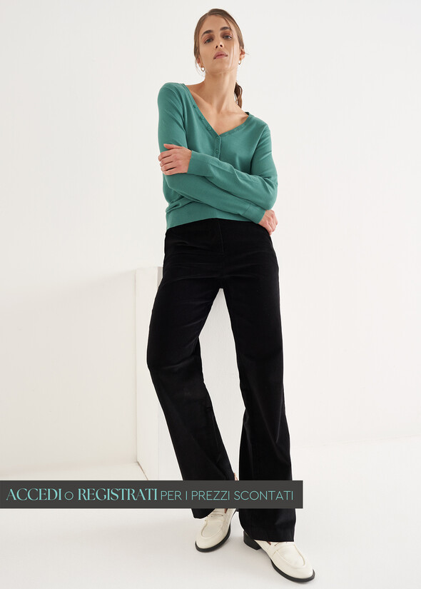 Pantalone Giorgia in velluto di cotone NERO BLACK Donna null