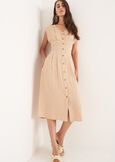 Abito Alena in viscosa e lino
 BEIGE DOESKIN VERDE ALGA Donna immagine n. 1