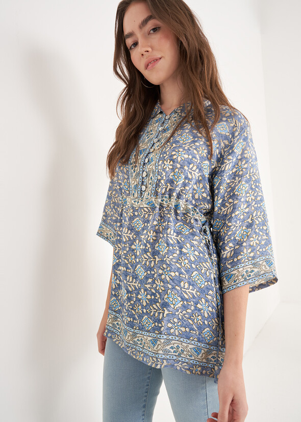 Blusa Country Con Coulisse BLU AVION Donna null