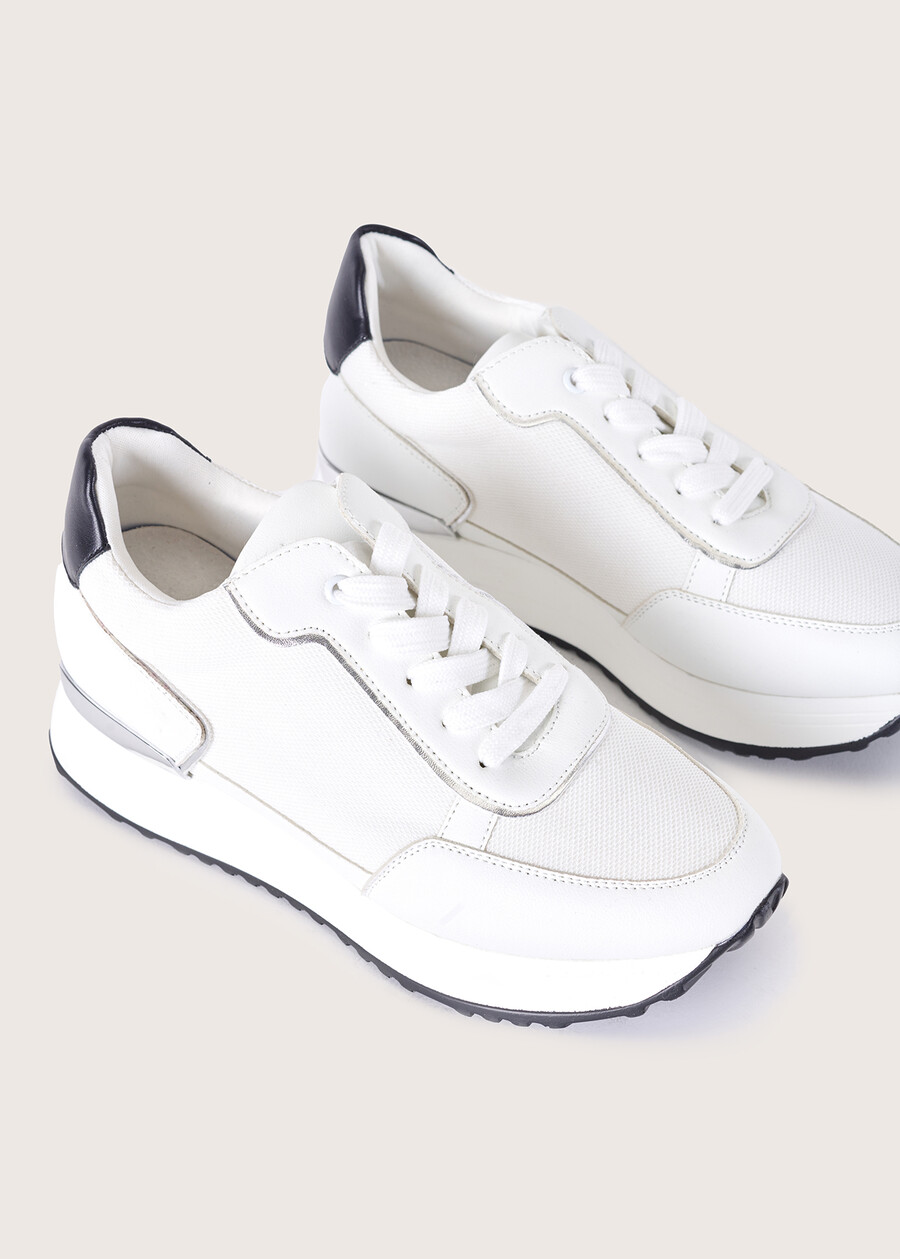 Sherlya mesh and eco-leather sneakers BIANCO WHITE Woman , image number 2