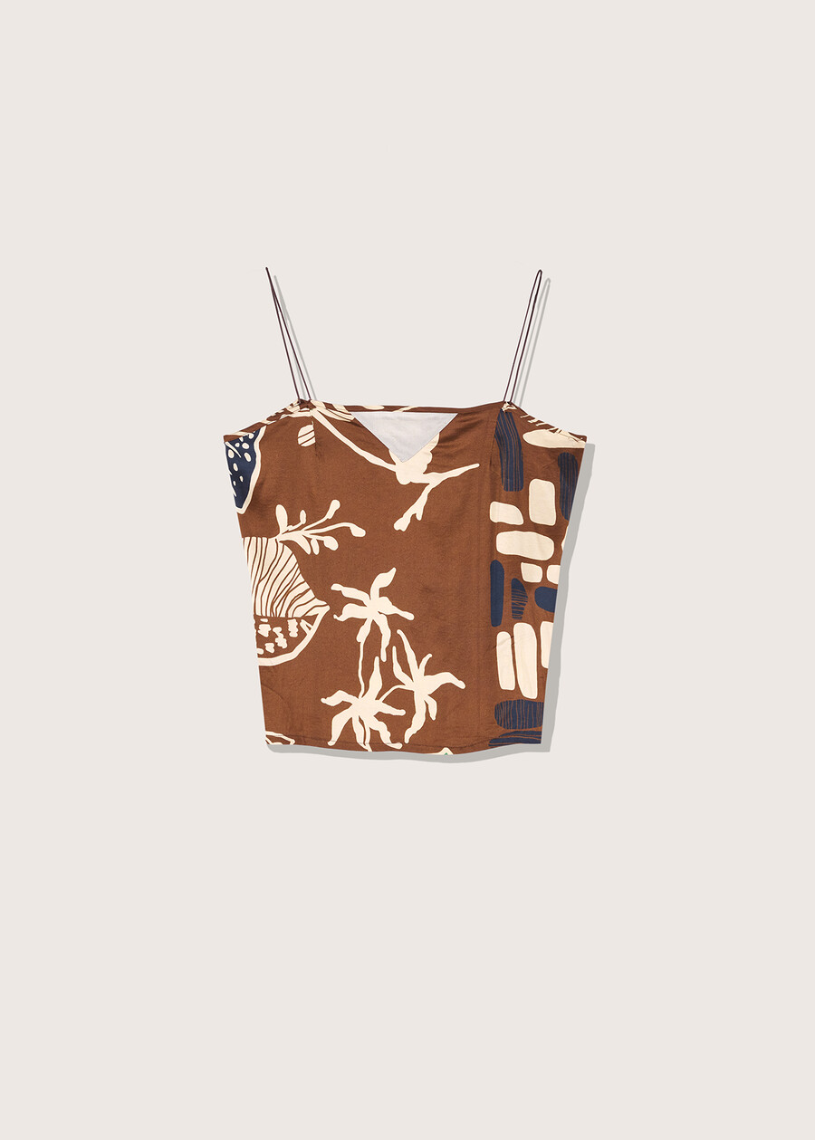 Tod top with japanese print MARR CACAO Woman , image number 4