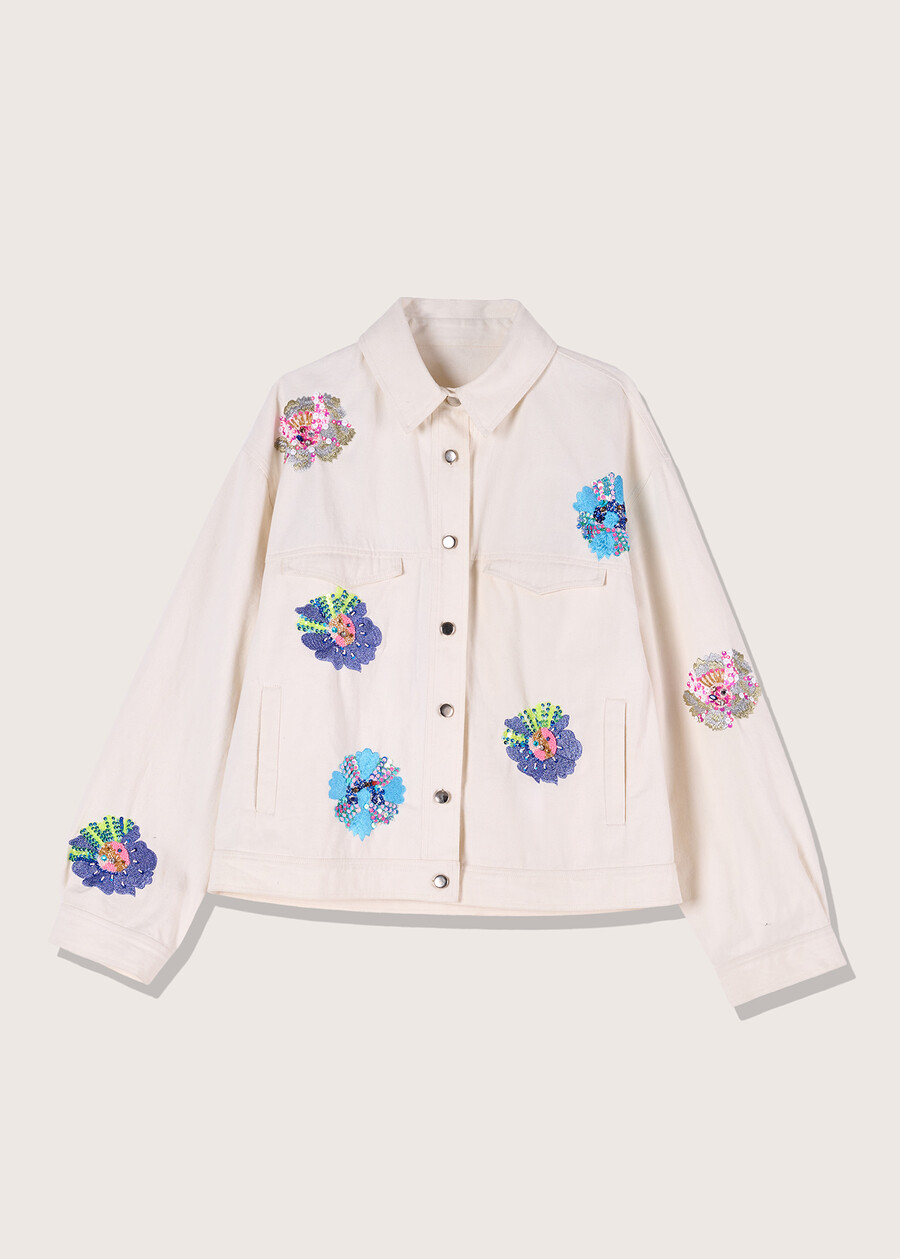 Gens 100% cotton oversized jacket BIANCO Woman , image number 4