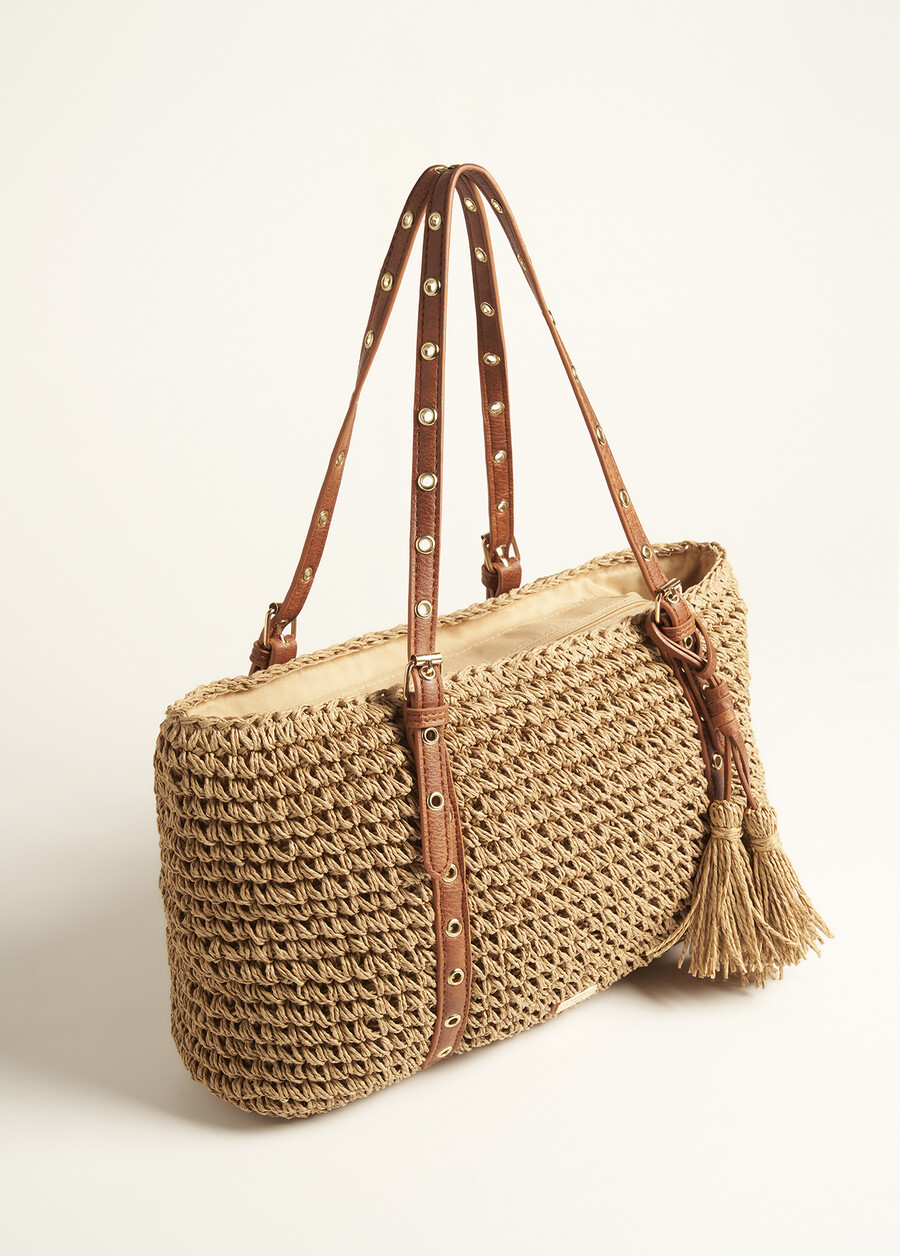 Borsa Bistro In Paglia Con Occhielli MARRONE Donna , immagine n. 2