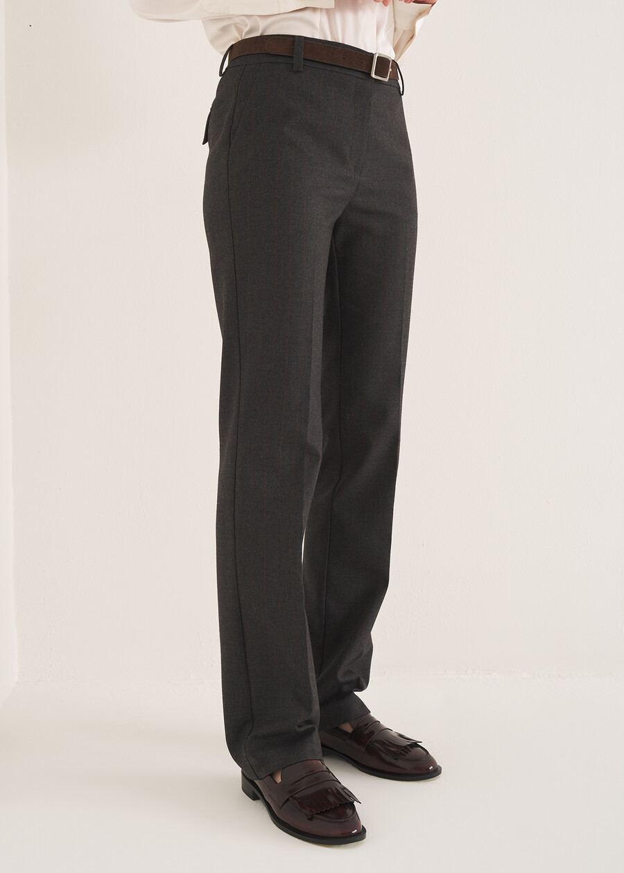 Pantalone Clair-B a righe GRIGIO GREY Donna , immagine n. 2