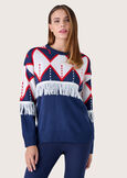 Marina Christmas patterned jersey BLU LAGUNA Woman image number 1