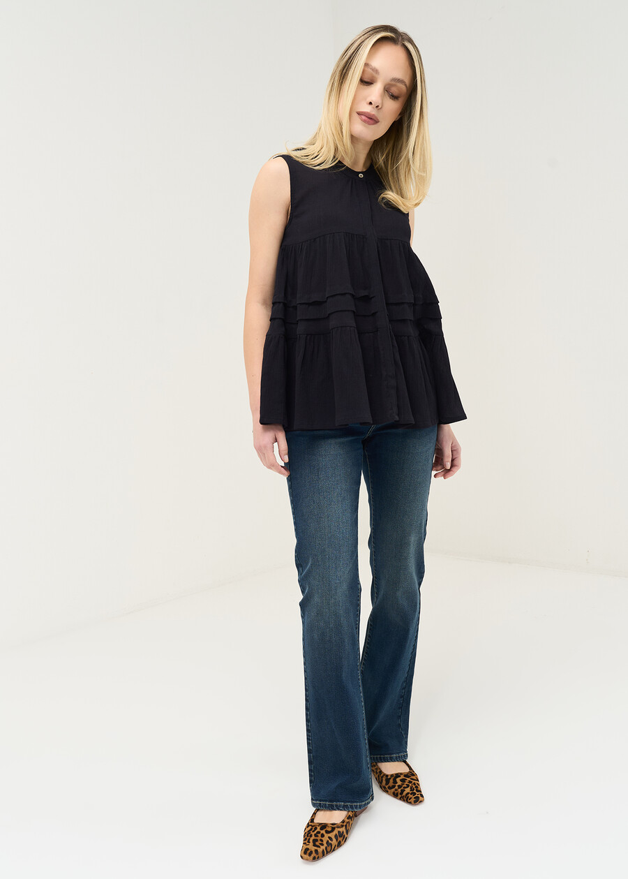Thor cotton crepe top BEIGEBLU Woman , image number 4