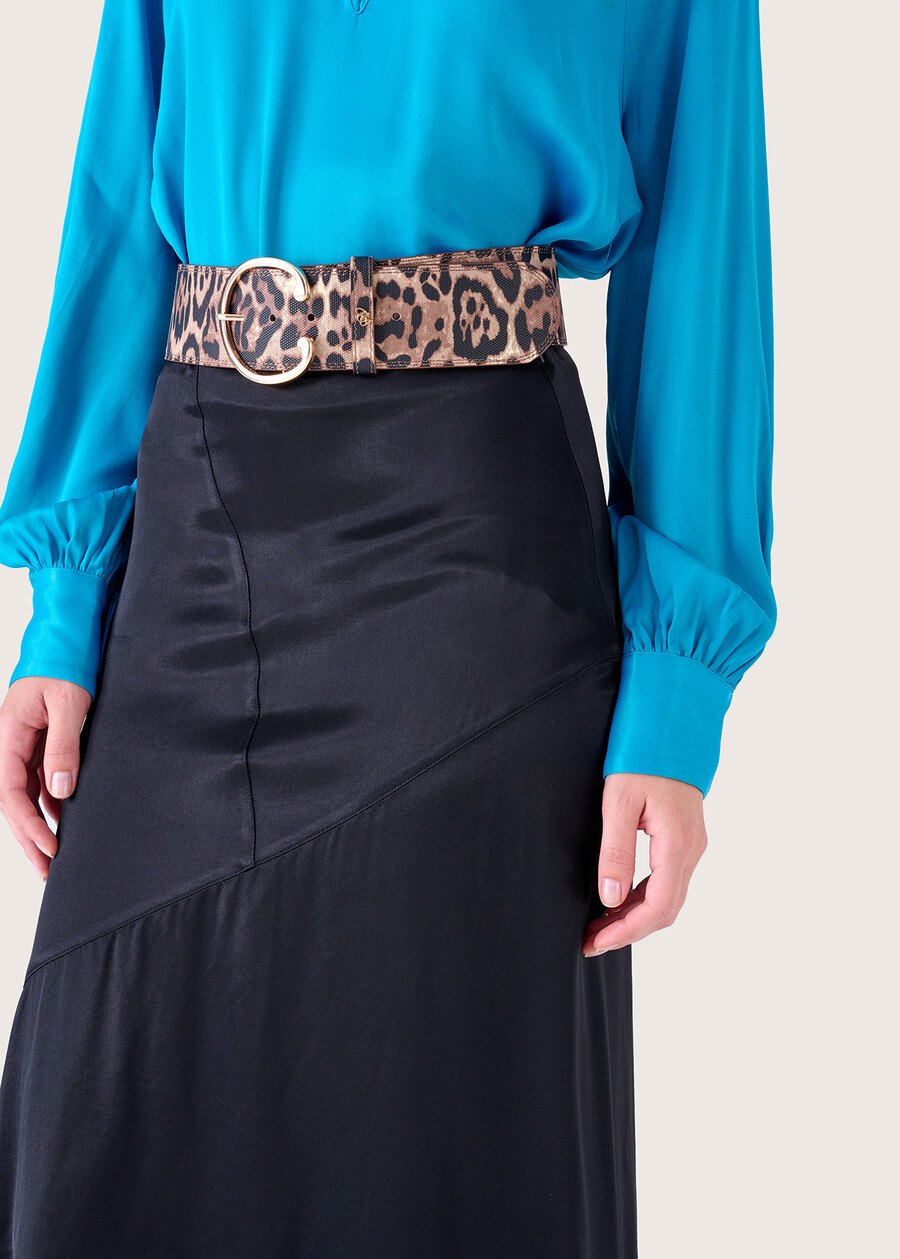 Gonna longuette Giada 100% viscosa NERO BLACK Donna , immagine n. 3