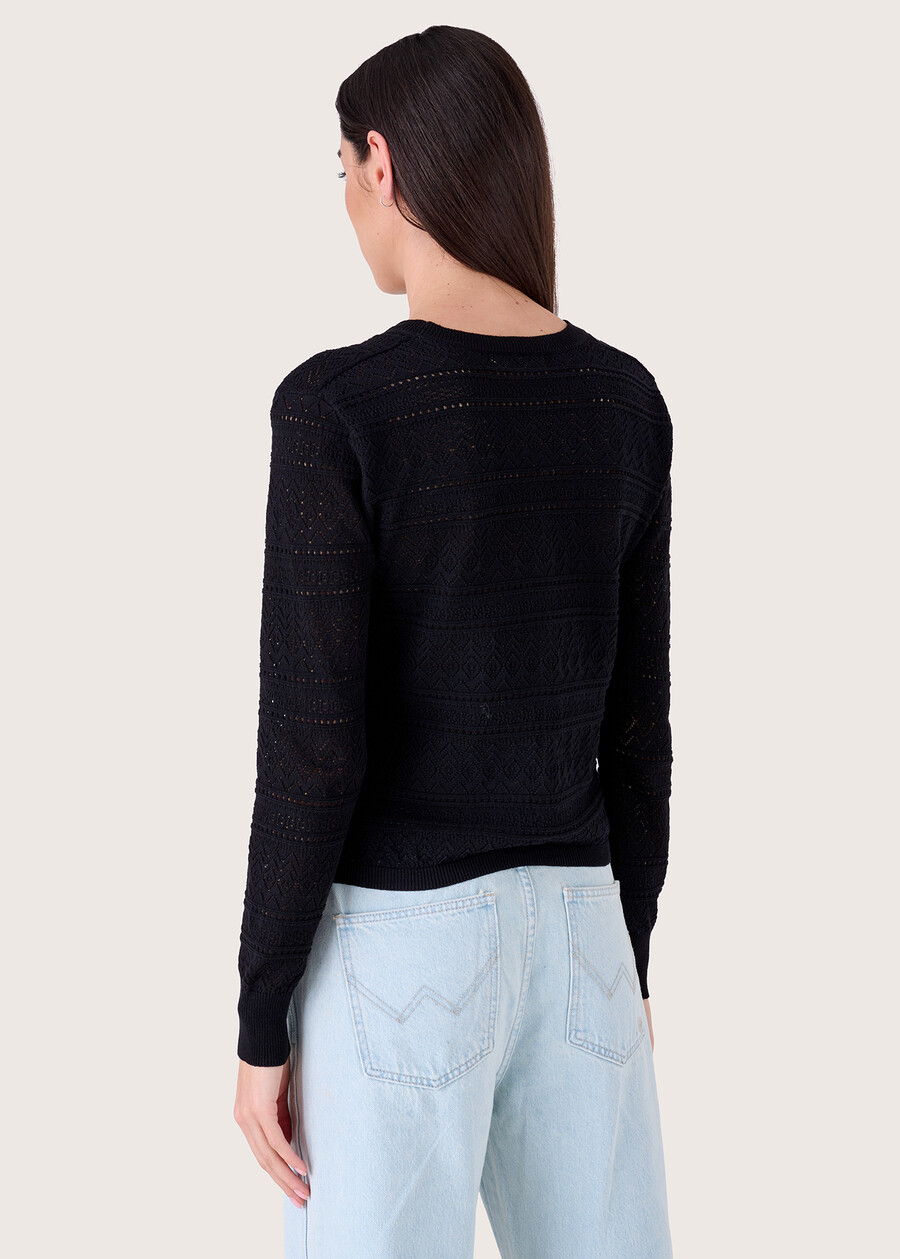 Cardigan traforato Cook 100% cotone NERO Donna , immagine n. 3