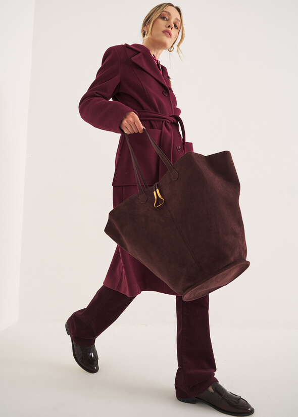 Shopping Beverly in ecocamoscio VIOLA VINACCIA Donna null