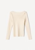 Meggy ribbed knit top BEIGE LATTE Woman image number 4