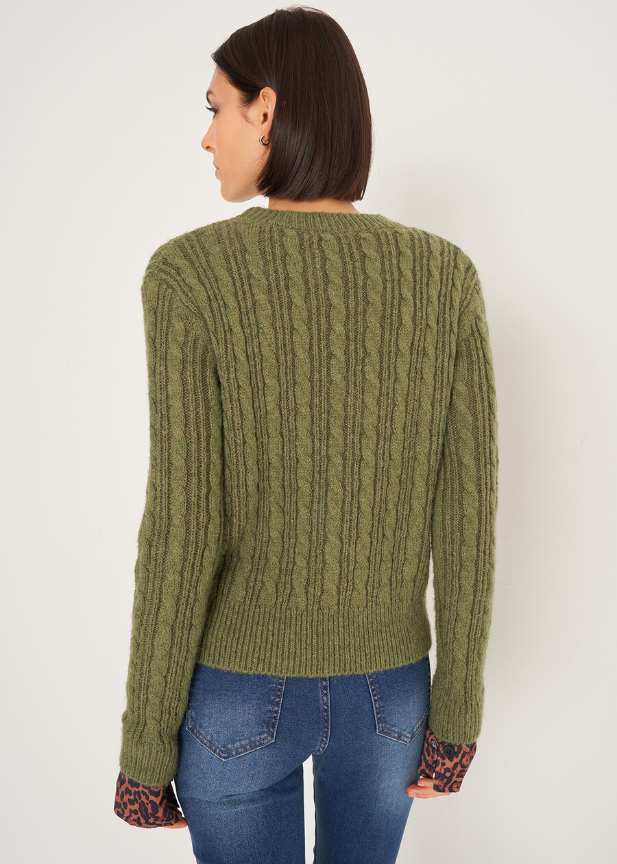 Maglia Malvin a coste con dettagli maculati VERDE ALGABLU Donna , immagine n. 3