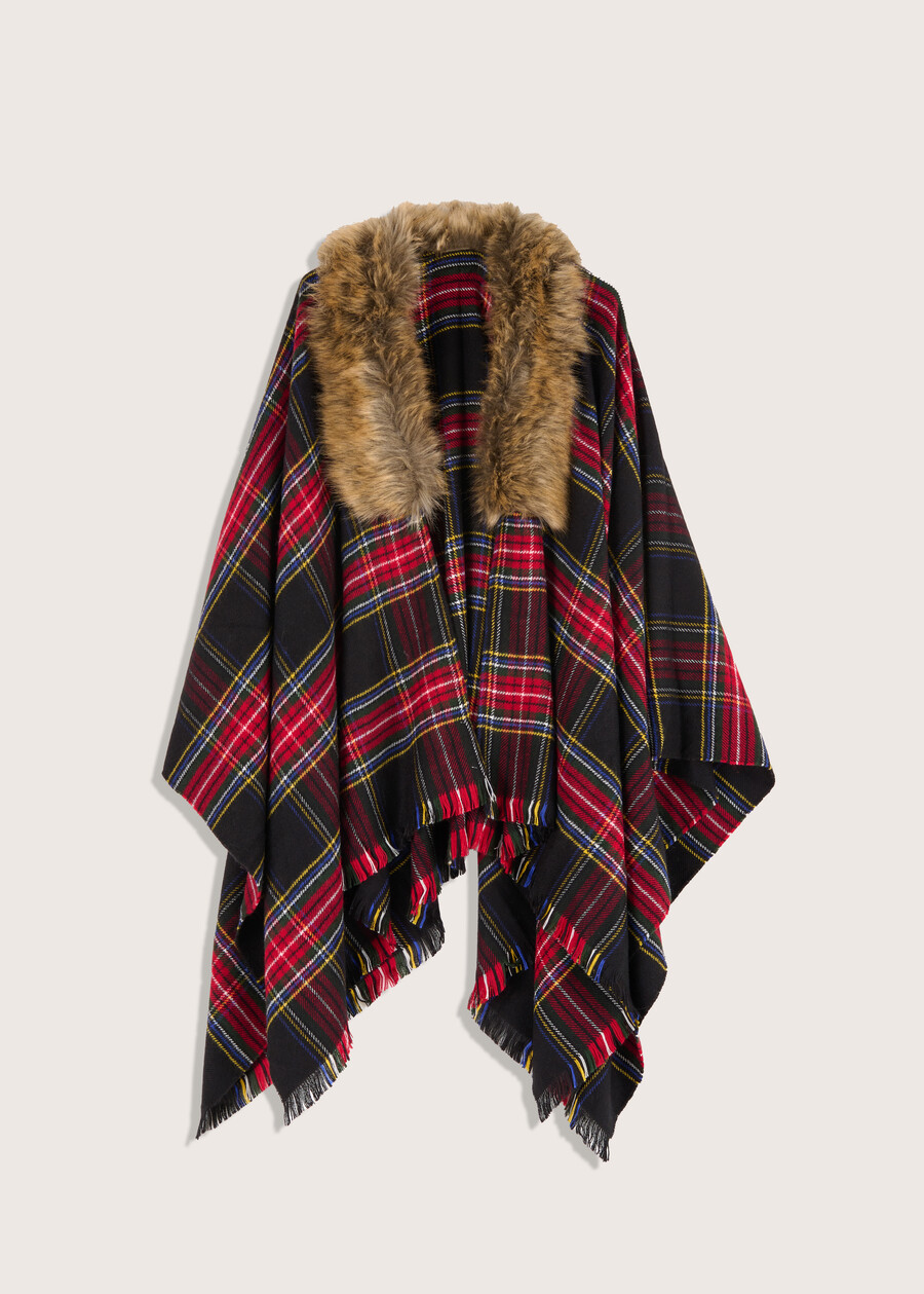Mdalen eco-fur collar cape  Woman , image number 1
