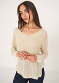 Maglia Mariel in lurex BEIGE LIGHT BEIGENERO BLACK Donna immagine n. 1