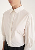 Claudia cropped cotton shirt BIANCO WHITE Woman image number 2