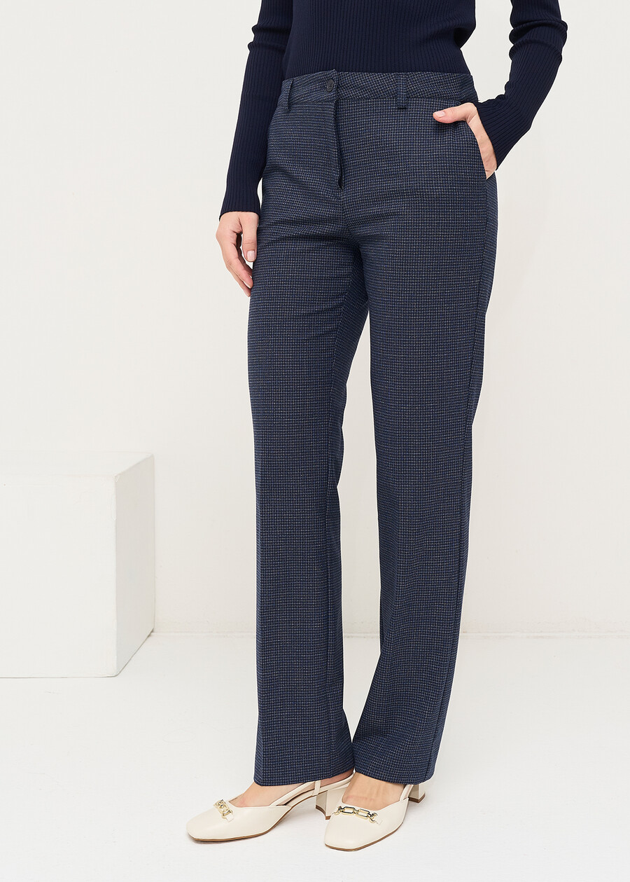 Pantaloni Clair fantasia check BLU BLUE Donna , immagine n. 3