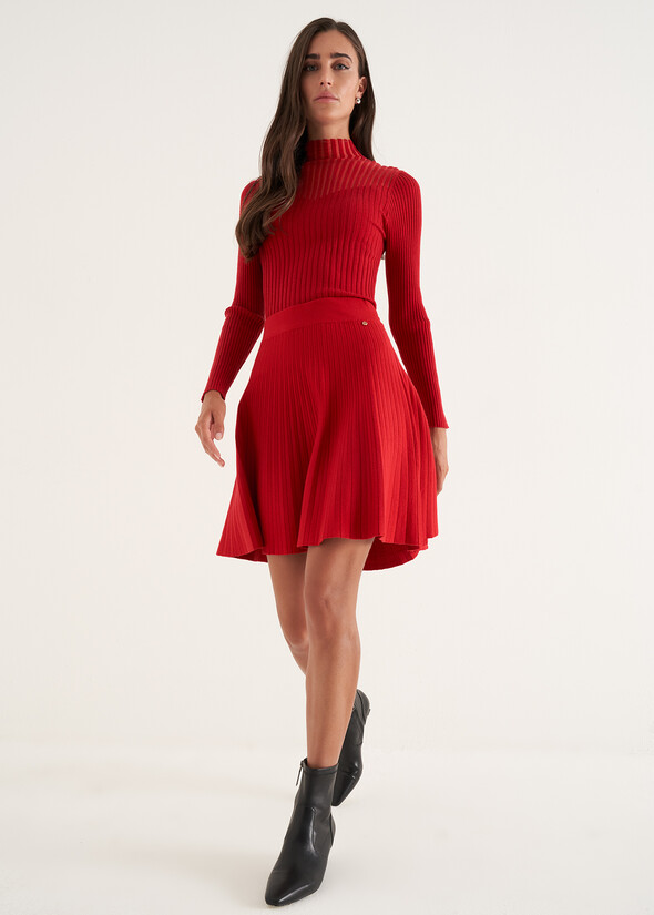 Gonna Goran effetto pieghe ROSSO Donna null