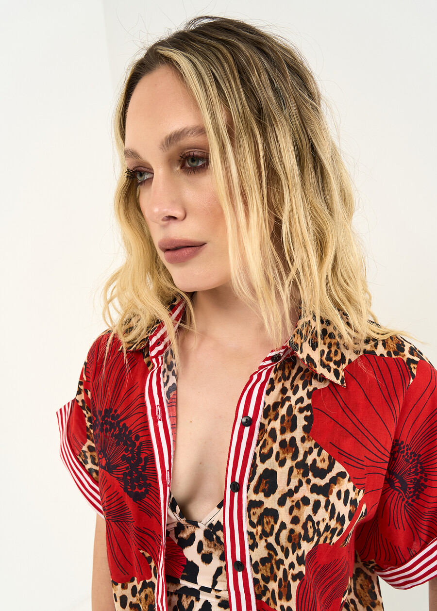 Camicia Cassy in cotone ROSSO Donna , immagine n. 2